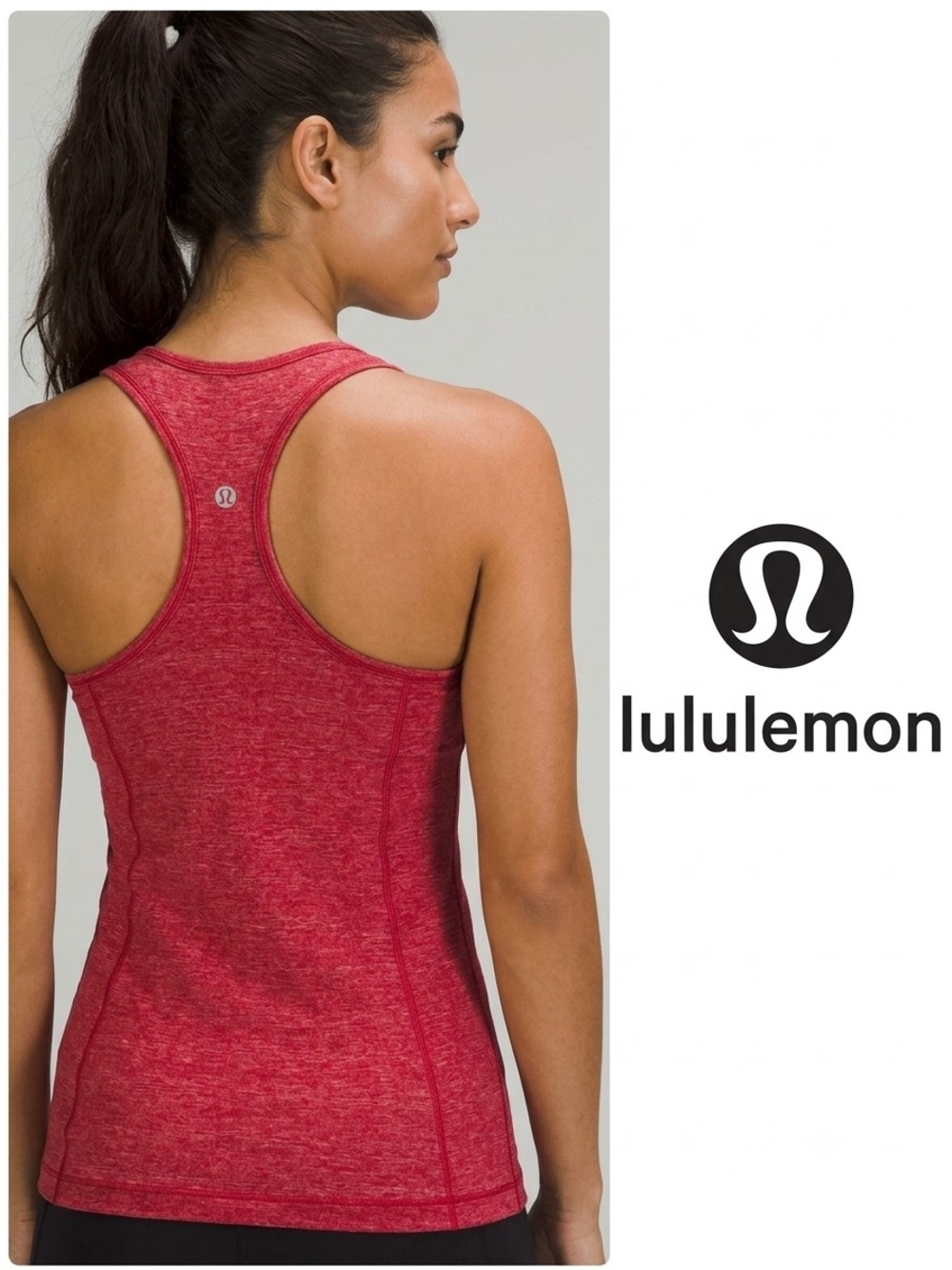 Lululemon Women's Red Racerback Tank Top Ptp 15"